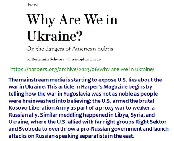 Harper's Magazine is a rare mainstream article about U.S. provocations