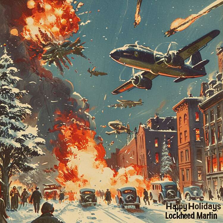 sunyata0_hallmark_Christmas_card_jets_dropping_bombs_on_a_city__4f9c9e36-c5ea-4ef1-af66-8e71d2c8ad66.jpg