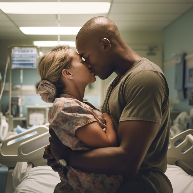 Sunyata_woman_holding_new_born_baby_in_hospital_husband_kissing_9a4210c4-ec5d-4cc0-b608-ccb96bcfe699.jpg