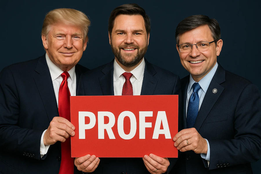 Profa Trump, Vance, and Mike Johnson