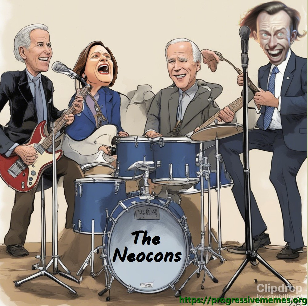 Rock band "The Neocons": Anthony Blinken, Victoria Nuland, Joe Biden, and Jake Sullivan