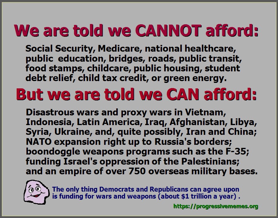 What we can (war) and cannot (everything else) afford