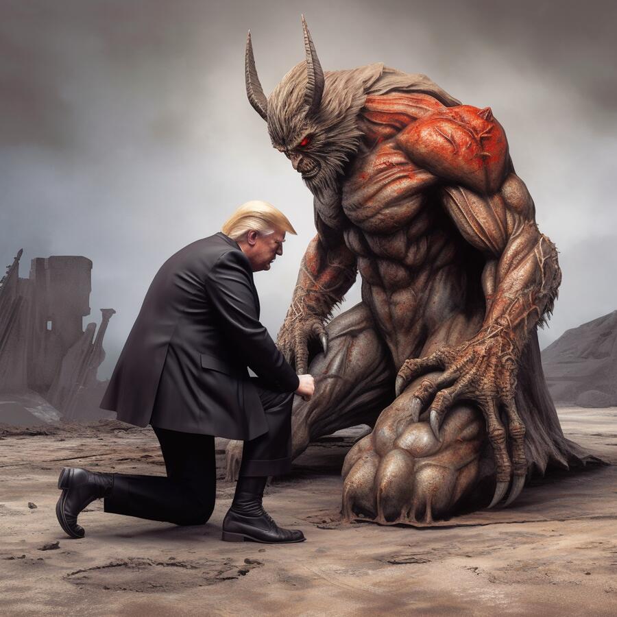 Sunyata_Donald_Trump_bowing_down_to_giant_demon_of_war_photorea_fcf3e64d-79d4-4d69-a2a4-131080263cfd.jpg