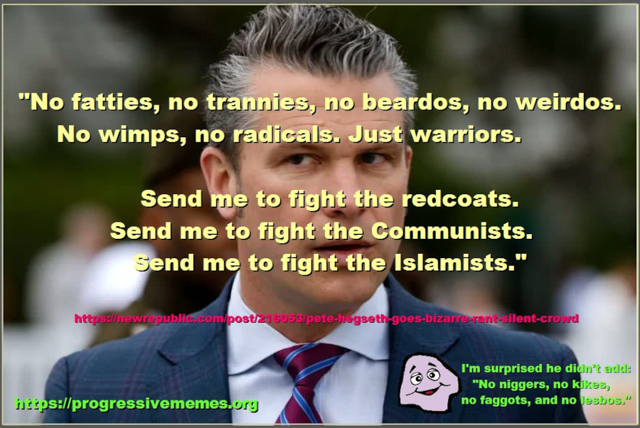 Hegseth is hateful