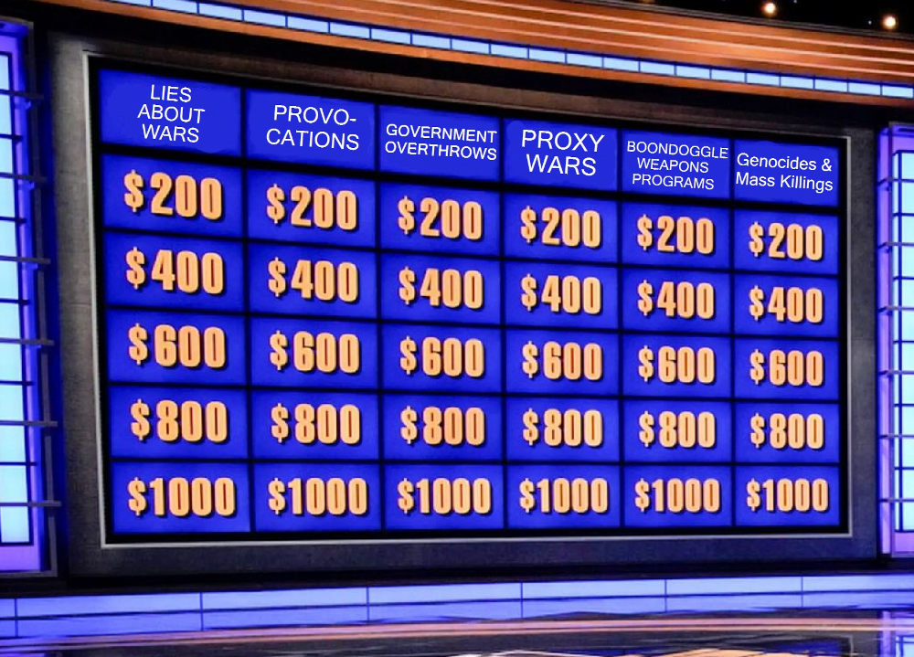 War Jeopardy board