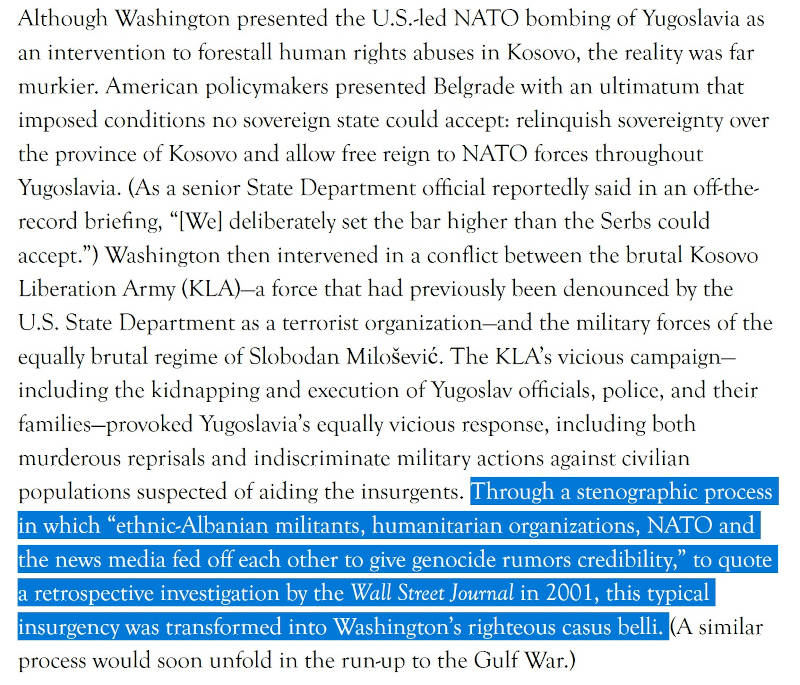 Harper's Magazine about the U.S. bombing of Serbia